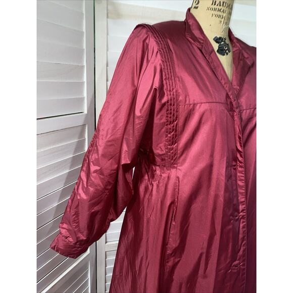 Vintage 80s Women’s Rain Trench Coat Pink Removable Quilt Lined Sz Small Korea - Picture 3 of 12
